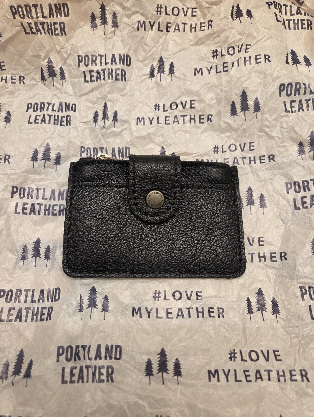 Portland Leather Goods Sabrina Wallet Black Pebbled Leather